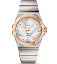 Omega Constellation Silver Dial Rose Gold and Steel Diamond Mens Watch 12325382152003