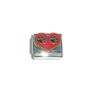 Buy Clearly Charming Paw Prints in Heart Italian Charm Bracelet Link by Clearly Charming