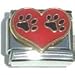 Clearly Charming Paw Prints in Heart Italian Charm Bracelet Link