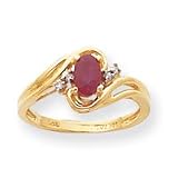 14k .05ct Diamond and Ruby Birthstone Ring