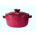 Emile Henry Flame Top 4.2-Quart Round Oven, Red