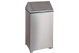 40 Gallon Square Steel Waste Receptacle - Stainless Steel