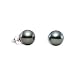 14k, 9-9.5mm Black Tahitian Pearl Stud Earring