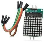 XD 184854 MAX7219 Red Dot Matrix Module with 5 Dupont Lines