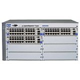 HP Procurve Switch 4160GL - Managed 8 bay chassis pre-installed with 60 10/100/1000 ports, 6 mini-GBIC slots and 5 open bays for module options