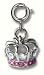 CHARM-IT!© 3d Princess Tiara Crown Charm with Austrian Crystals