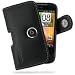 PDair Leather Case for HTC Wildfire - Horizontal Pouch Type (Black)