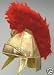 Gold Metallic Soft Roman Gladiator Helmet with Red Fur Top