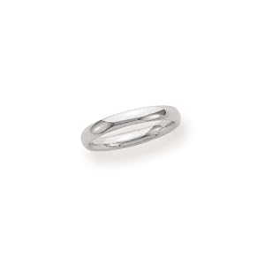 Ladies 14k White Gold 3mm Comfort Fit Wedding Band Ring, Size 7 by