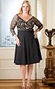 Celeste Lace Plus Size Dress in Black/Gold