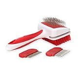Bamboo small dog/cat 4-in-1 brush & combs