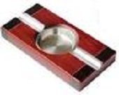 Two Tone 2 Cigar Ashtray High Gloss Cherry Finish