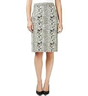 Jacquard Faux Snakeskin Print Knee Length Pencil Skirt