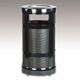 United Receptacle Ash/Trash SteelContainer,17 Gal. Capacity,18Dx34H, Black