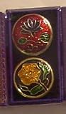 Sandalwood Solid Perfume In Cloisonne Brass Tins - Set of Two - Song of India