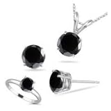 0.75 Cts Black Diamond Jewelry Set