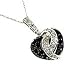 14K Diamond and Black Diamond Heart Necklace