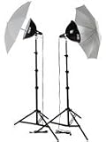 2 DIGITAL PHOTO STUDIO LIGHTING KITS W/ CFL LIGHTS and umbrella holders FOR LIGHT TENT, FASHION SHOT, PORTRAIT , AND VIDEO
