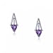 White Gold Dangle Earrings with Amethyst Diamond Gems