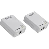 Actiontec MegaPlug A/V 200 Mbps Powerline Network Adapter Kit (White)