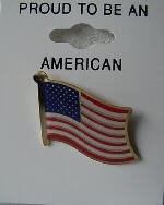 American Flag Waving Lapel Pin U.S.A. United States
