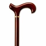 Wood Cane With Derby Handle and Collar Rosewood Stain