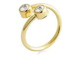 9ct Gold and Cubic Zirconia Thumb Ring