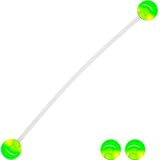 Pregnant Belly Button Ring with Green UV ends