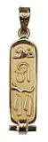 Egyptian Cartouche Pendant with "LOVE" in Ancient Egyptian Hieroglyphics - Solid Style- in Gold, Sterling Silver, or Sterling Silver with Gold Symbols