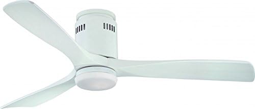 Zeta 52" Remote Controlled Low Energy Ceiling Fan with White Finish and Blades