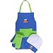 Child Chef Apron Set - Blue & Green