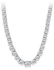 10 Carat Diamond Graduated Eternity Necklace in White Gold 14K