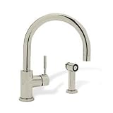 Blanco Meridian 157132ST Single Lever Cast Spout Kitchen Faucet with 9 Reach, Side Spray and Ceramic Disc Cartridge: Satin Nickel