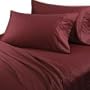Egyptian Bedding 1200-Thread-Count Egyptian Cotton Duvet Set and 2 Shams, King, Burgundy Solid