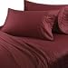 Egyptian Bedding 1200-Thread-Count Egyptian Cotton Duvet Set and 2 Shams, King, Burgundy Solid