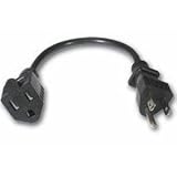 Cables To Go 03115 18 AWG Outlet Saver Power Extension Cord NEMA 5-15R to NEMA 5-15P (6 Feet/1.82 Meters) Black