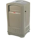 Rubbermaid 3965 Plaza Container with Ashtray - Beige