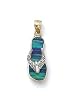 14k Two-Tone Dark Green Opal Flip-Flop and Diamond Pendant