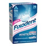 Fixodent Denture Cleanser Advanced Whitening Tablets, 78-count (Pack of 2)