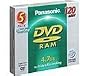 Panasonic DVD-RAMs for Video Recording (5-Pack) (LM-AF120U5)