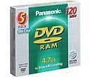 Panasonic DVD-RAMs for Video Recording (5-Pack) (LM-AF120U5)