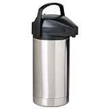 Hormel Products - Insulated Jumbo Airpot, Commercial Grade, 3.5 Liter, STST/BK - Sold as 1 EA - Commercial-grade jumbo airpot features an unbreakable vacuum stainless steel liner to keep beverages hot or cold for more than six hours. Push-button top dispenses beverages quickly and easily. Special lock prevents accidental pouring. Design also features a stainless steel body with ABS plastic parts, removable lid for easy cleaning and filling, and hinged handle. Airpot holds up to 118 oz.