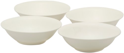 21LwqjHzsaL Red Vanilla Pure Vanilla Bone China Cereal Bowls, Set of 4