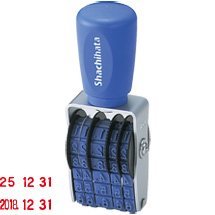 【クリックで詳細表示】シヤチハタ 回転ゴム印 欧文日付 6号3連 ゴシック体