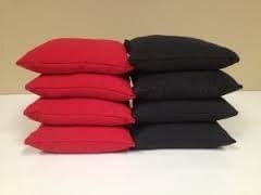 Regulation Cornhole Bags 17 COLORS Handmade Top Quality (Set Of 8) (Red/Black)