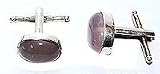 ShalinCraft Cuff Link Pair Men Sterling Silver Rosequartz Gemstone (cflng139)