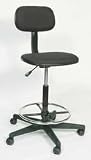 Dakota Designs 1FAV3 Drafting Stool, 24-34 In H, Black