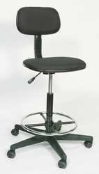 Dakota Designs 1FAV3 Drafting Stool, 24-34 In H, Black