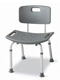 BATH BENCH W/BACK ASSEMBLED Size: ADJ