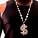 Silver Dollar Sign Bling